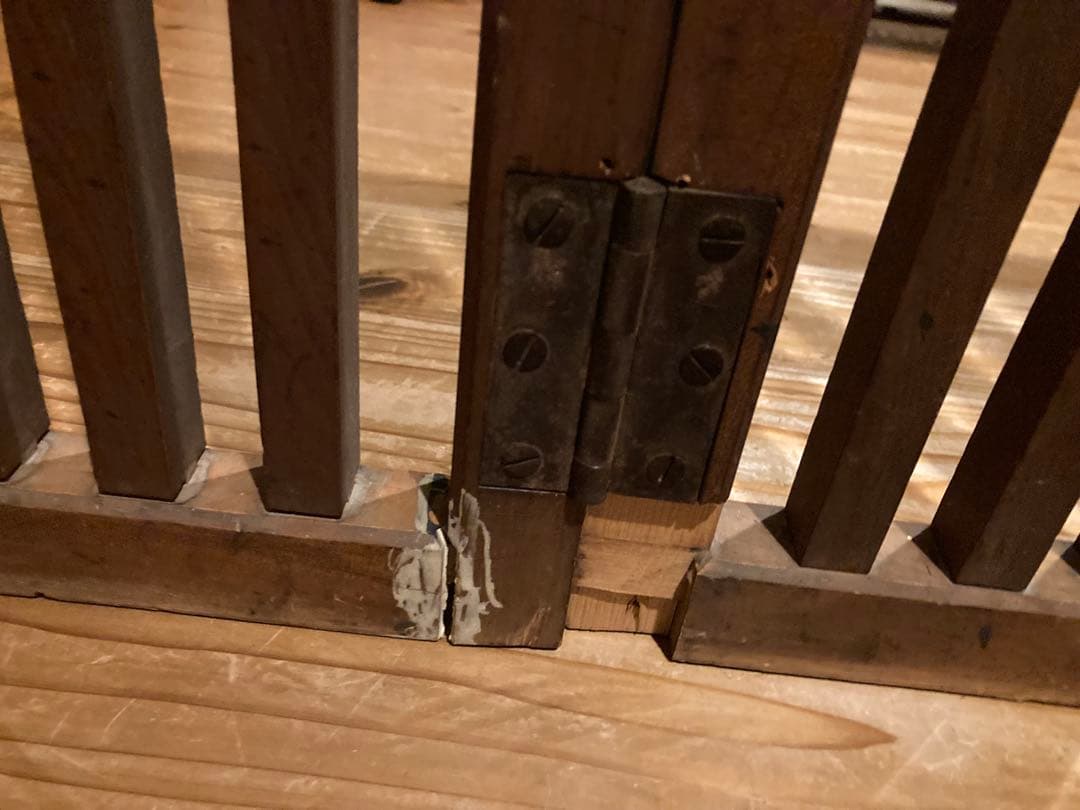 昭和レトロ 帳場格子2つ折り ついたて 格子 古道具 古民家