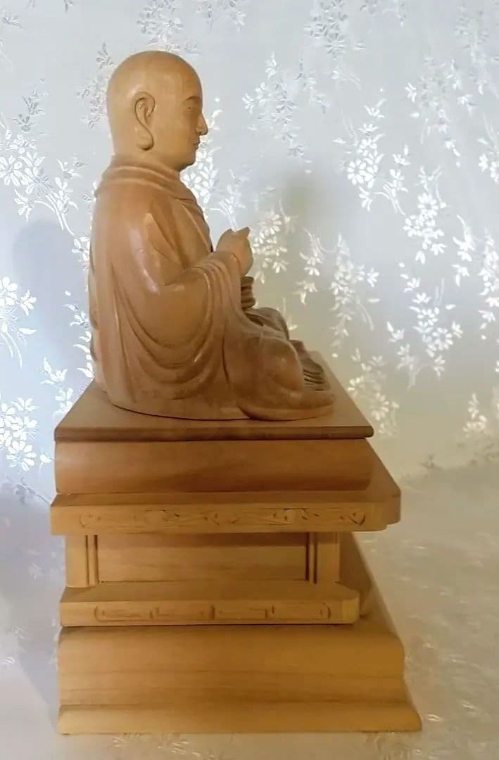 僧形坐像 法然上人坐像 #074 ◇白檀 木彫 仏像
