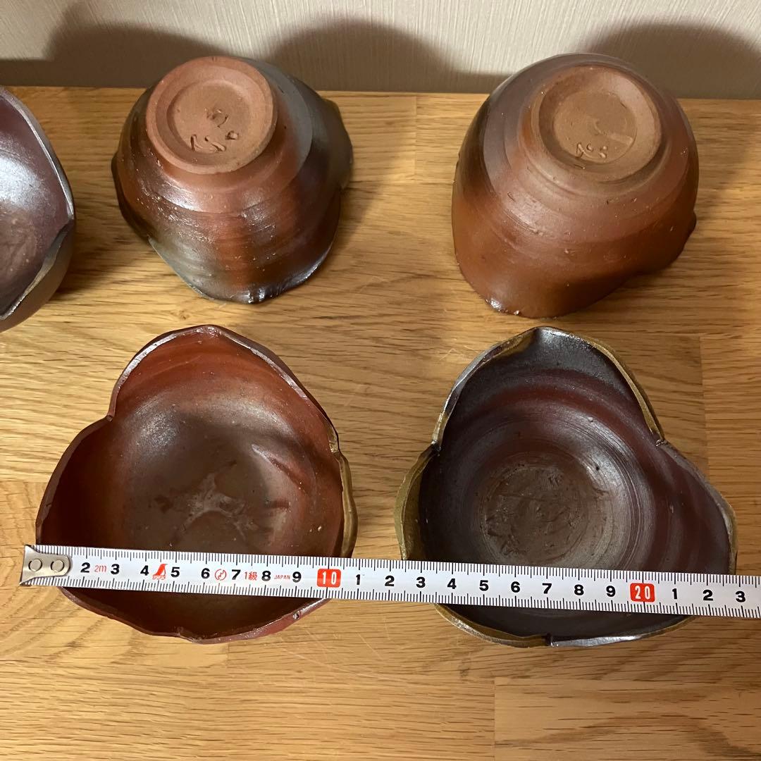 備前焼 山本和泉造 割山椒 向付 5客