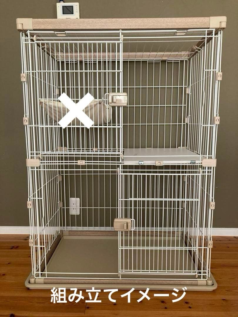 アイリスオーヤマ 猫 ケージ ウッディ2段