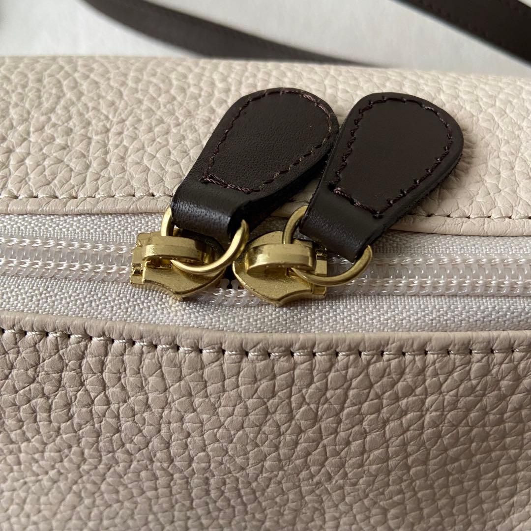 Kitamura キタムラ ショルダーバッグ レザー 本革 牛革 アイボリー