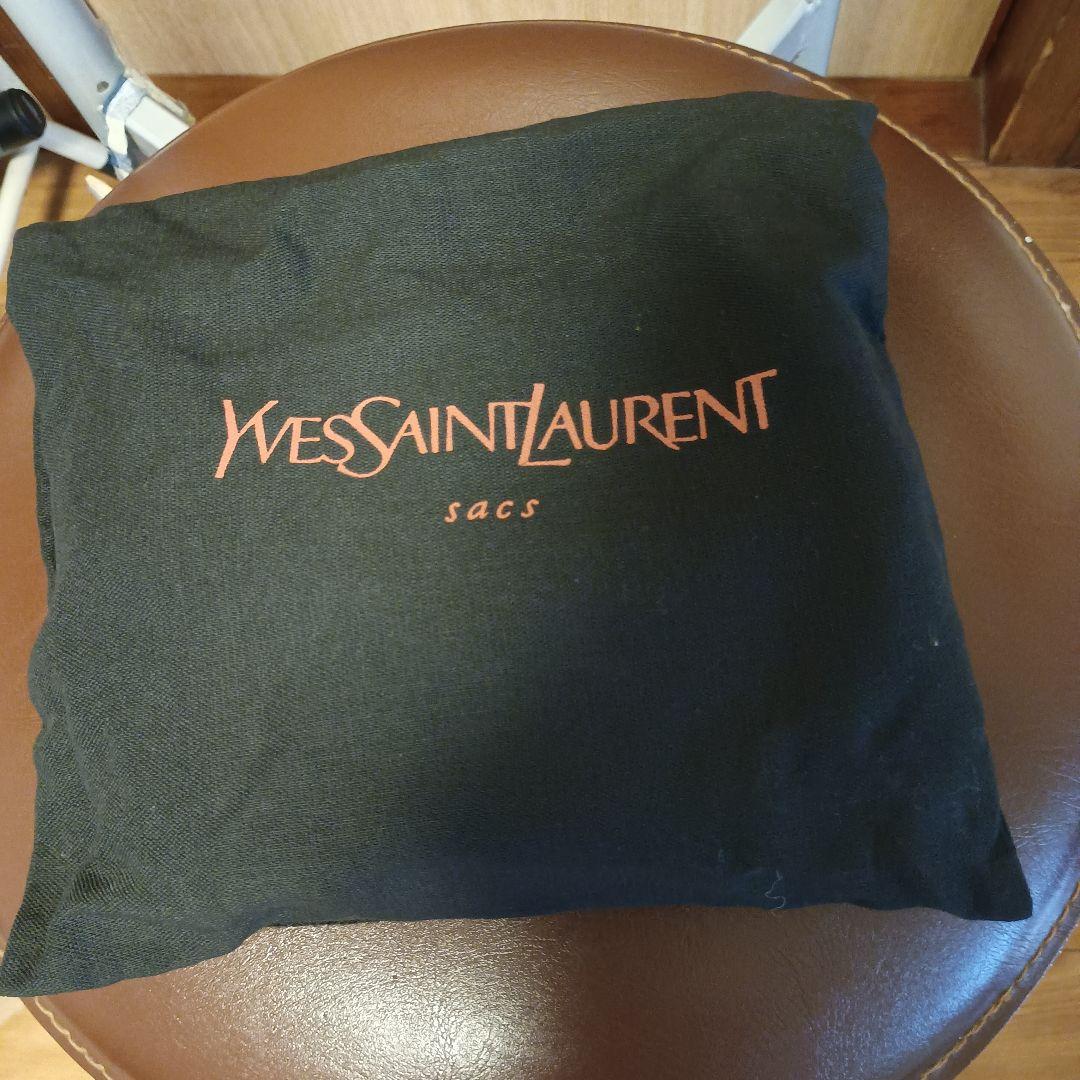 イヴ サンローラン リボン サテン ショルダーバッグ ポシェット レッド