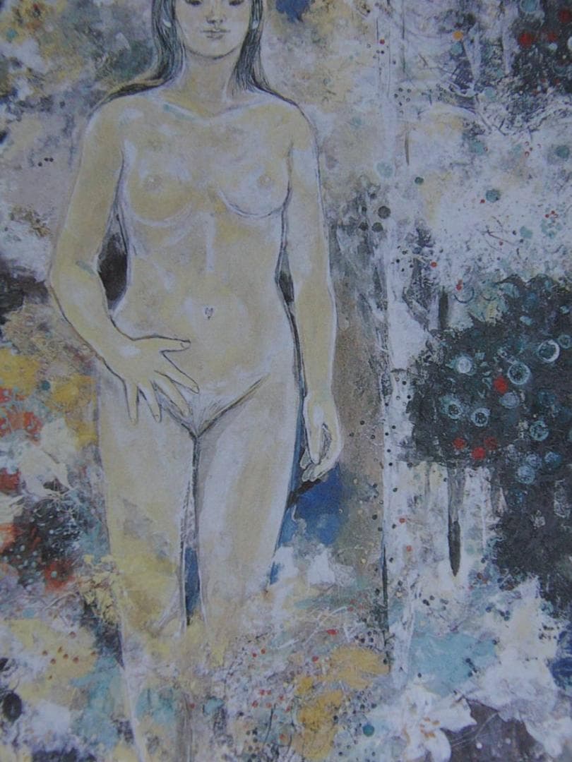 市川保道、【杜】、希少な額装用画集より、新品額装付、状態良好