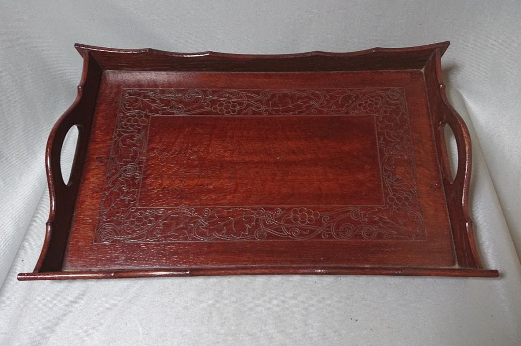 茶道具葡萄紋通盆佐藤豊樵造共箱1対