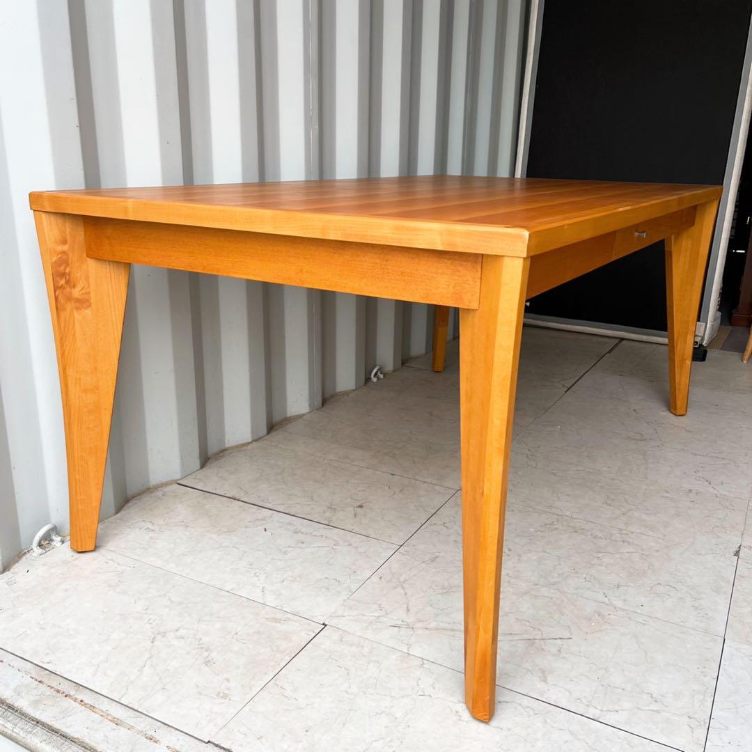 取付無料！アクタス 朝日木工 ボスコ 北欧風天然木引き出し付きダイニングテーブル