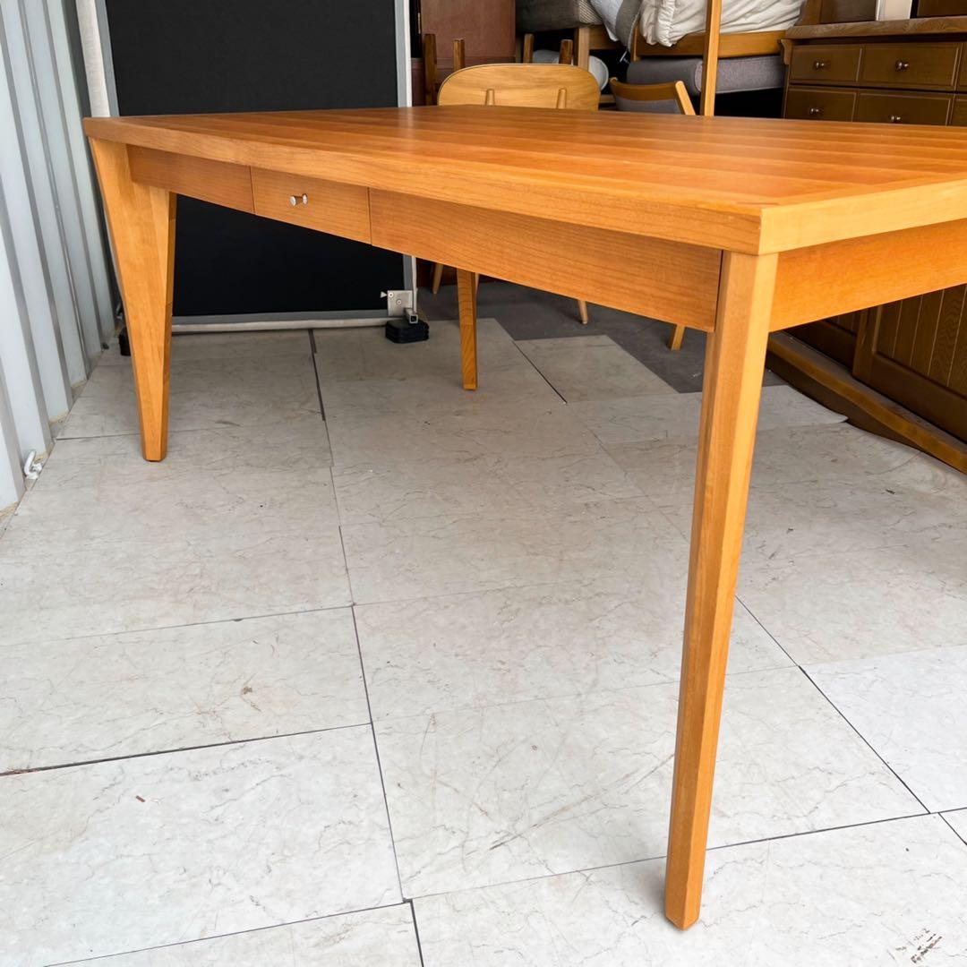 取付無料！アクタス 朝日木工 ボスコ 北欧風天然木引き出し付きダイニングテーブル