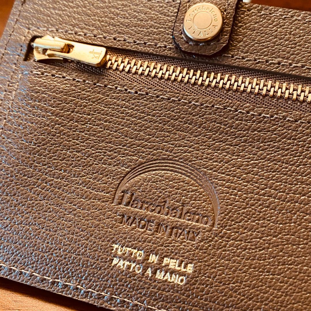 2437【新品 ラルコバレーノ】スマートネックウォレット★財布★本革★ブラウン★