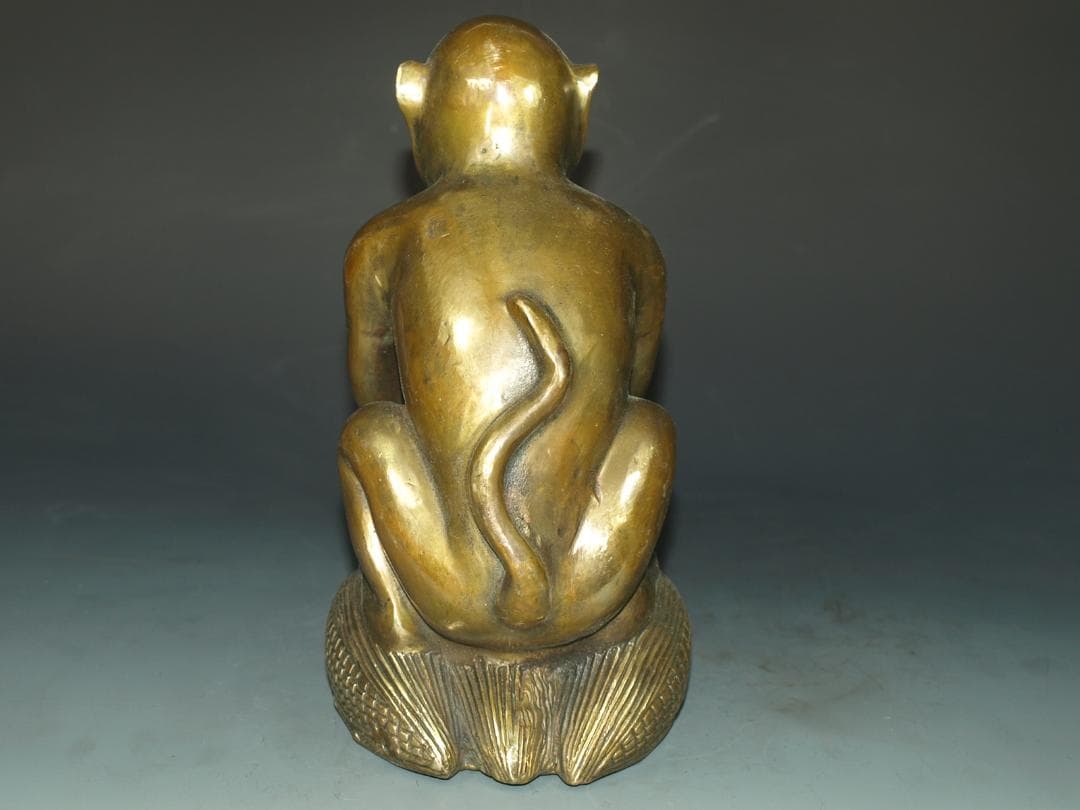 旧家整理品　中国清時代 銅製猿像※激安骨董品 N1133 C11-3