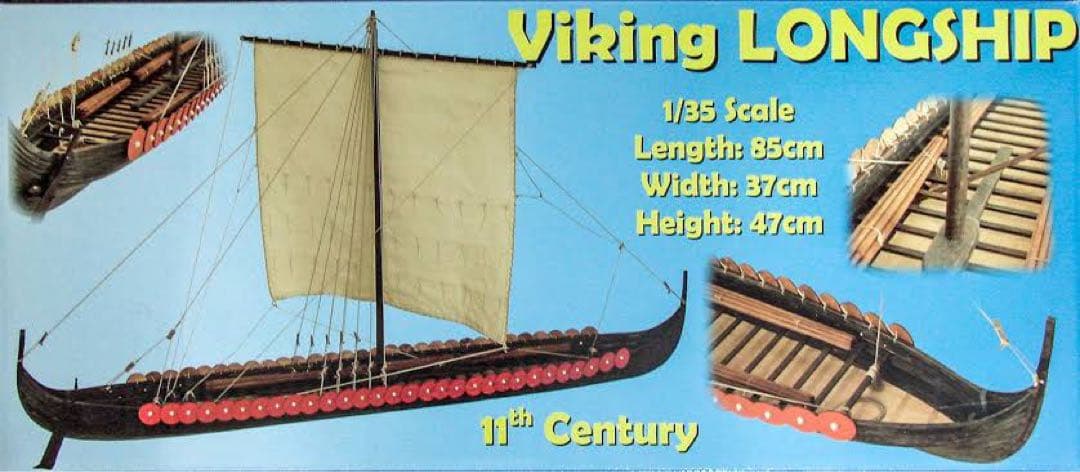 1/35 全長85cm ヴァイキング　ロングシップ　帆船模型 木製帆船模型キット バイキング ロングシップ