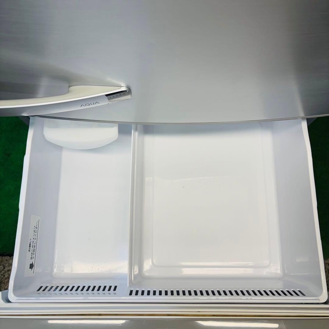 AQUA 355L 冷蔵庫 大容量 激安 シルバー【地域限定配送無料】