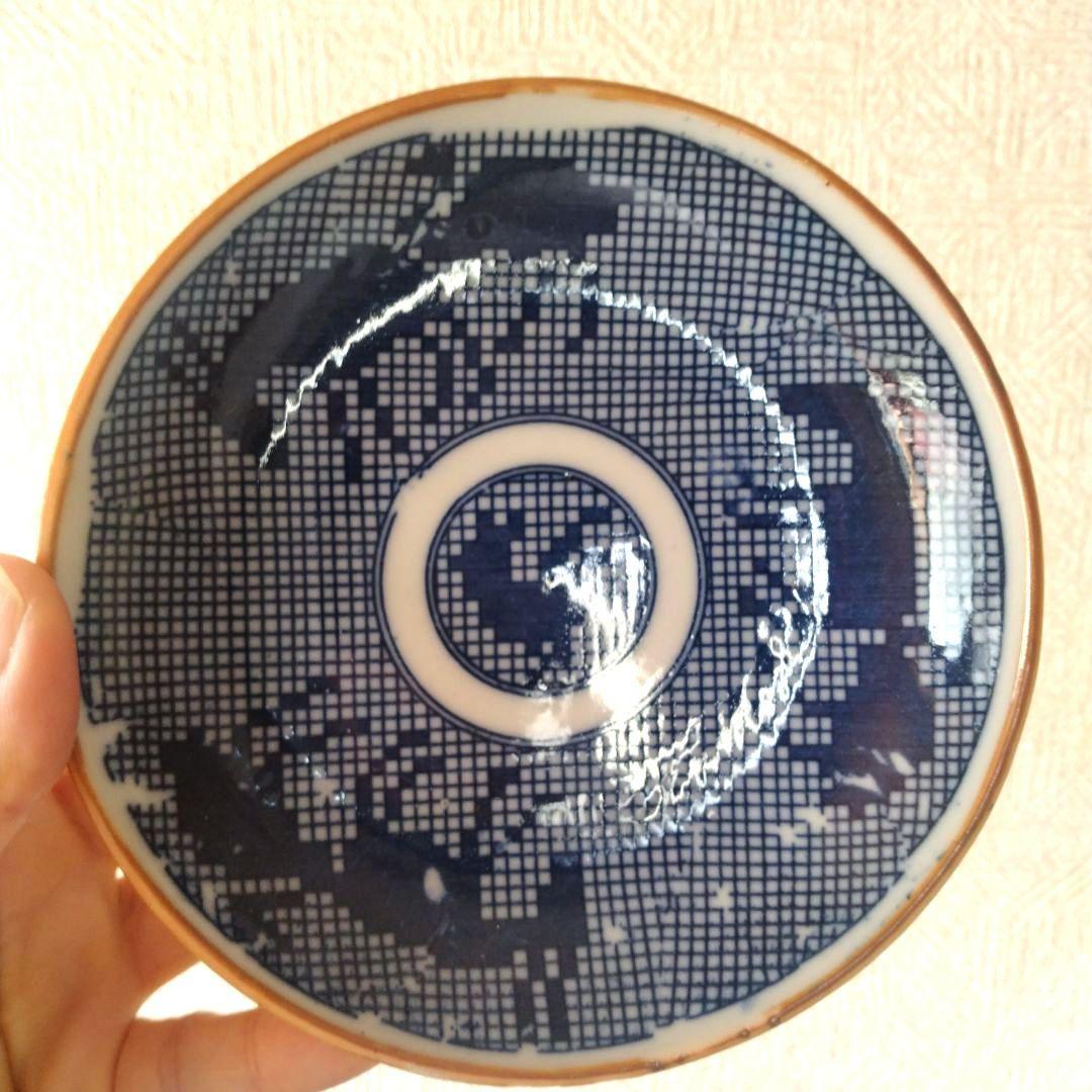 古伊万里明治印判動物図平皿ニワトリ山羊ラクダ