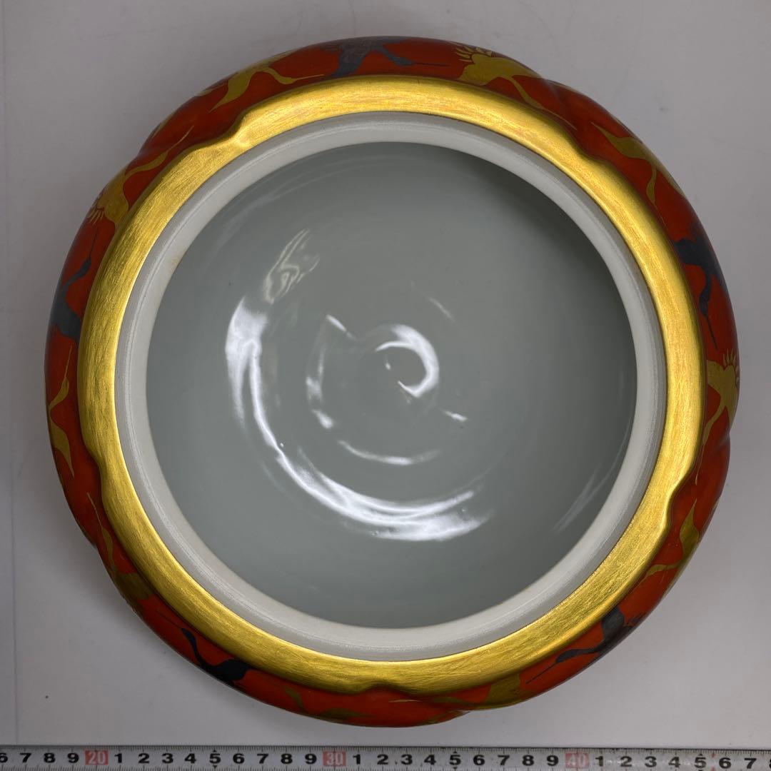 手塚祥堂（手塚央） 紅地千羽鶴文 水指 共箱 東キ7-1214① - メルカリ