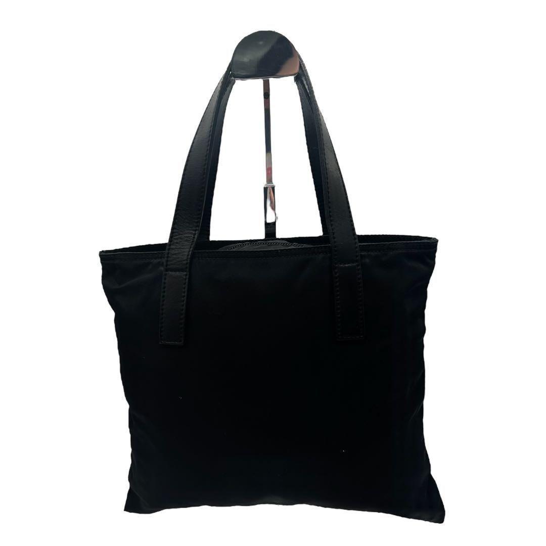 美品 1683 PRADA ハンドバッグ ナイロン 三角プレート ブラック