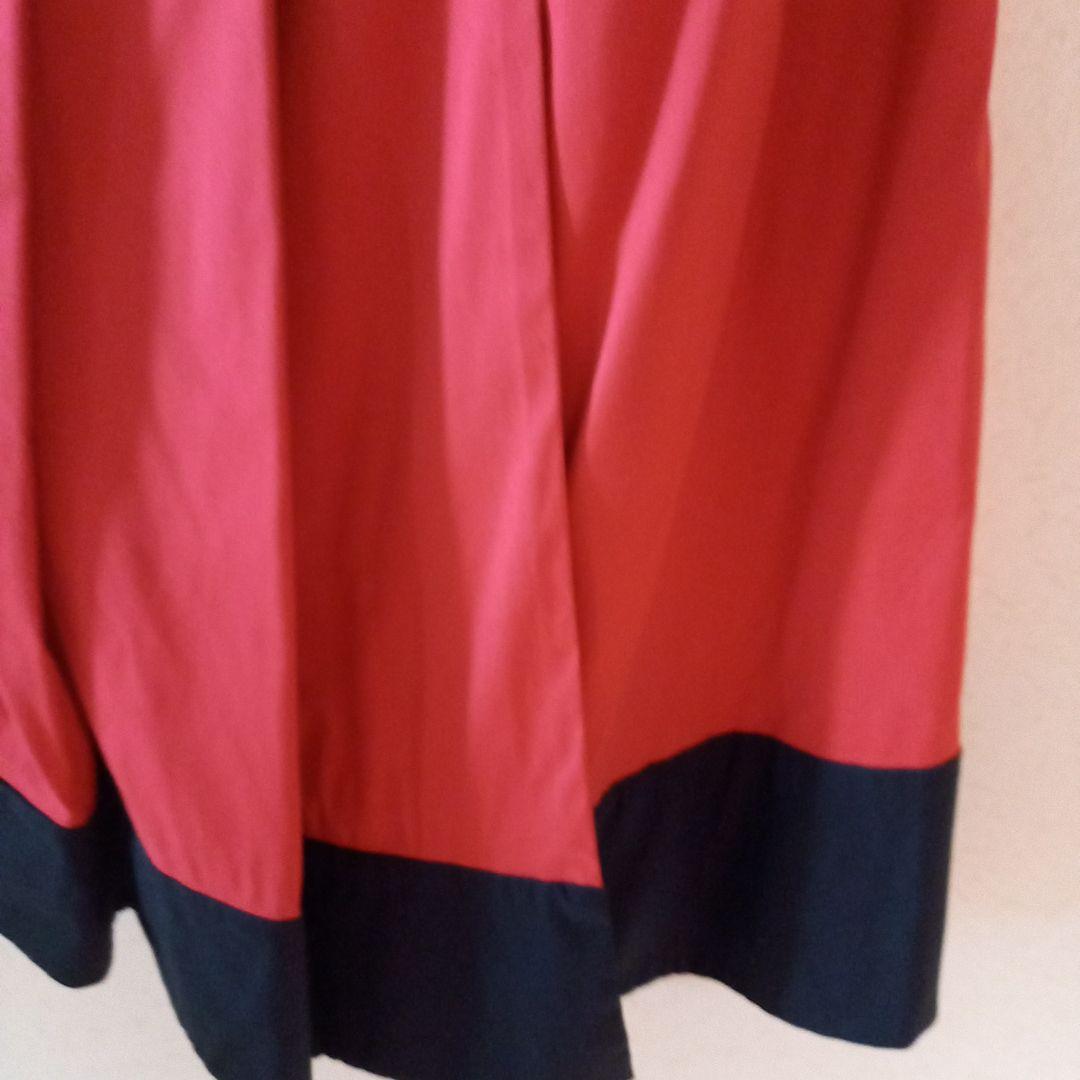 Agumo プリーツスカート 赤黒 38S