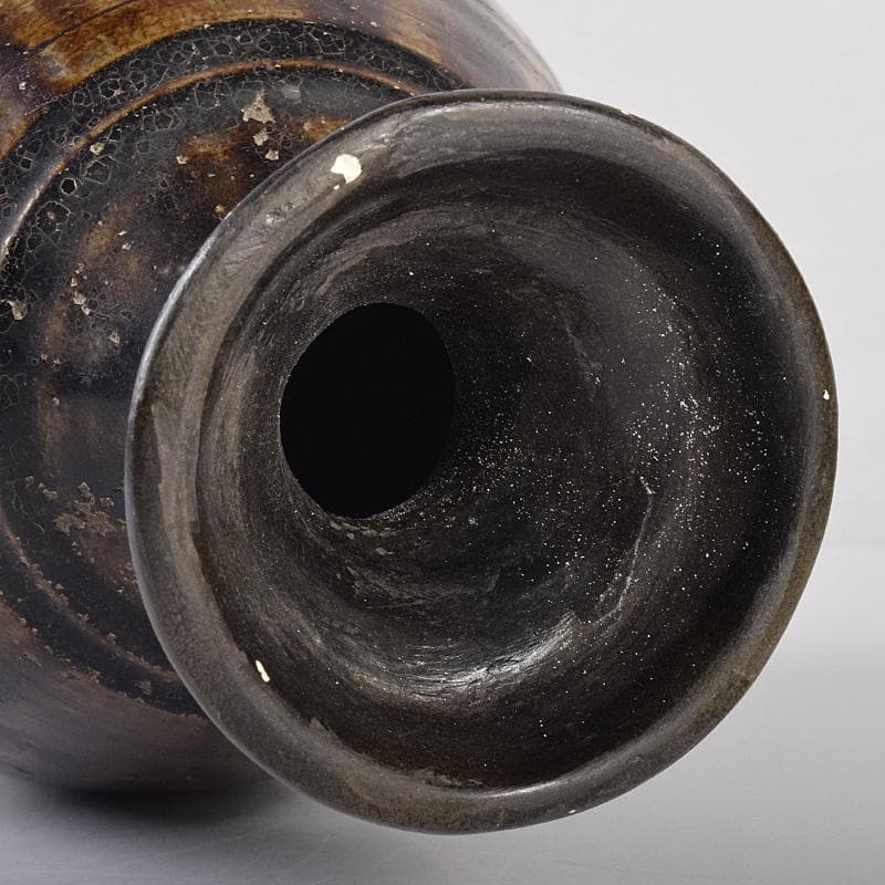 朝鮮美術 李朝 飴釉 碗口瓶 V R8031B