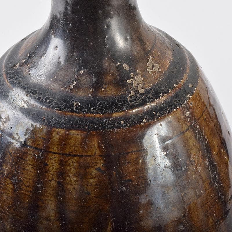 朝鮮美術 李朝 飴釉 碗口瓶 V R8031B