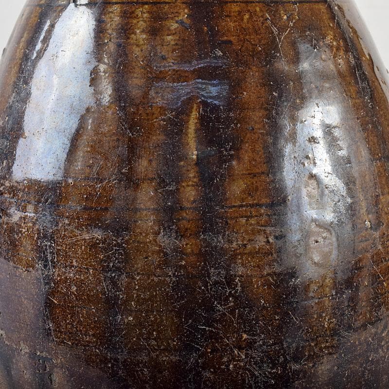 朝鮮美術 李朝 飴釉 碗口瓶 V R8031B