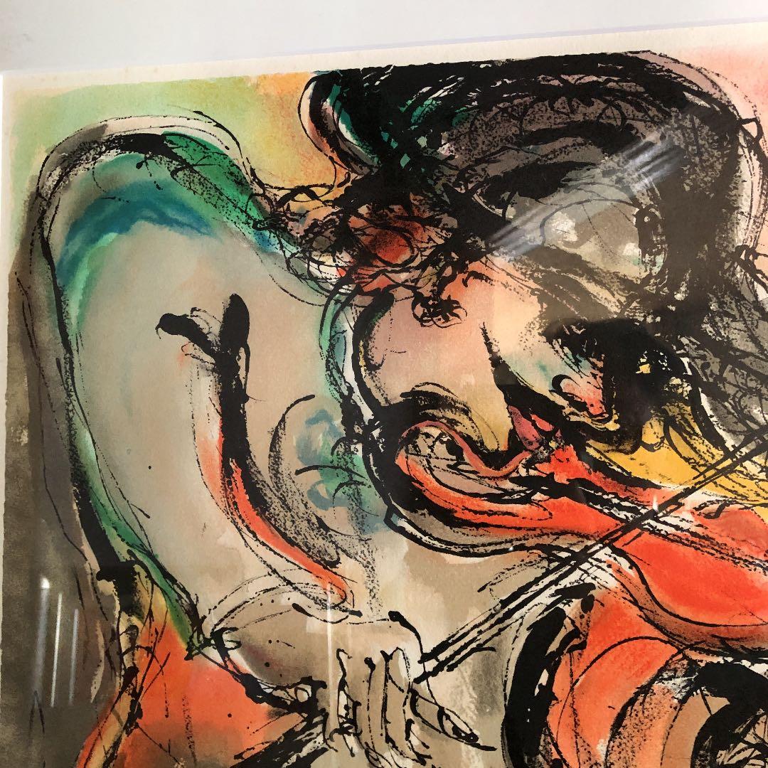 鈴木 康雄 リトグラフ 赤ちゃんとバイオリン 20号 8/350 買得早い者