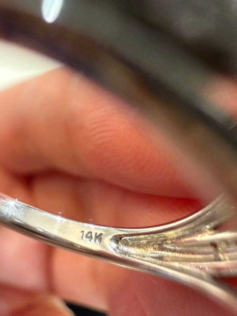 K14 ブルーダイヤモンド　デザイン　リング　12号