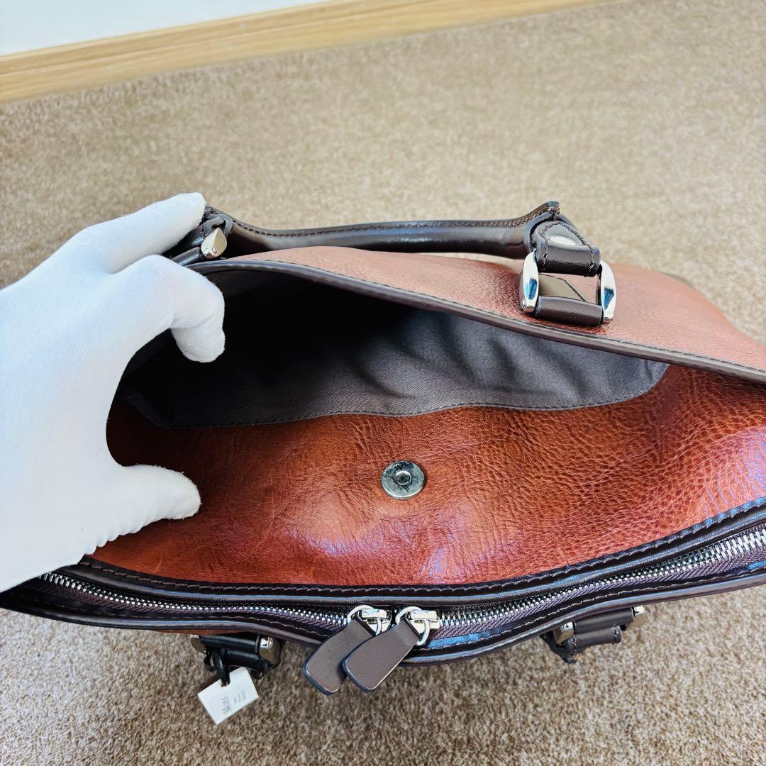 STEFANOMANO オールレザー　ブリーフケース　ビジネスバッグ　アルチェ