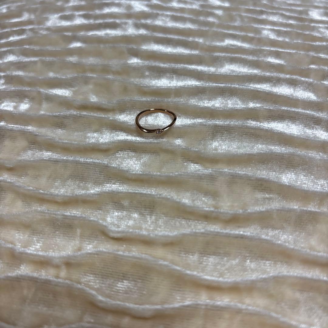 ピンキーリング　4℃ ダイヤ　ピンクゴールド　一粒ダイヤ