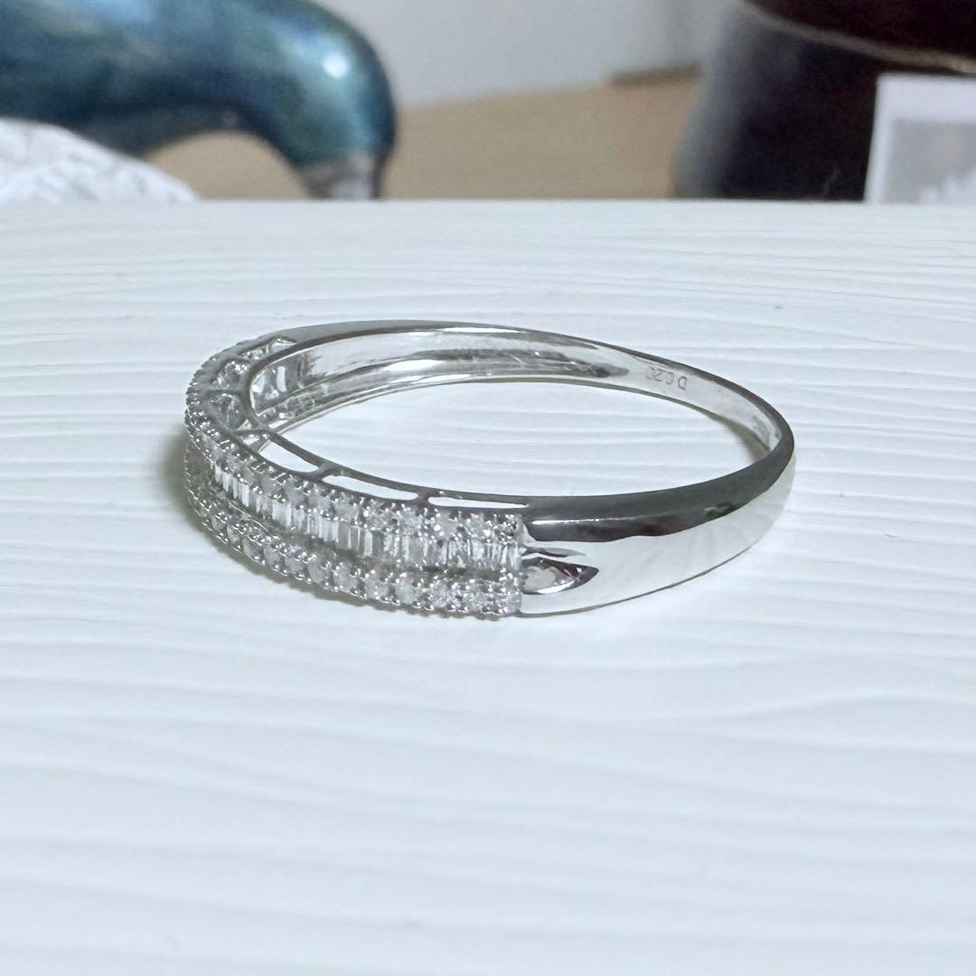 鑑別付 DEFカラー バケットダイヤモンド K18WG D0.2ct