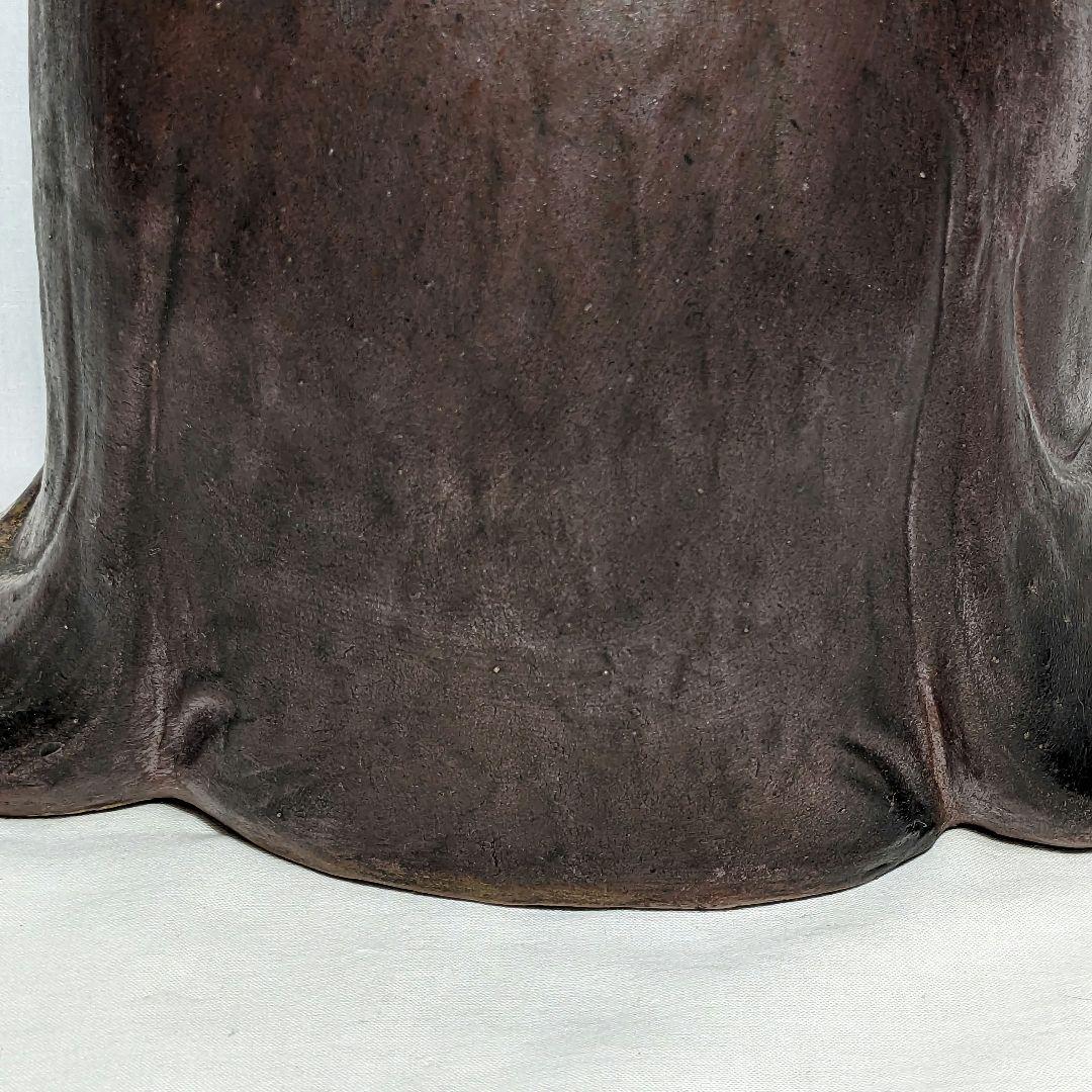 備前焼 観音菩薩座像 仏像 置物 仏教 陶像 インテリア 細工物 久本浩一？