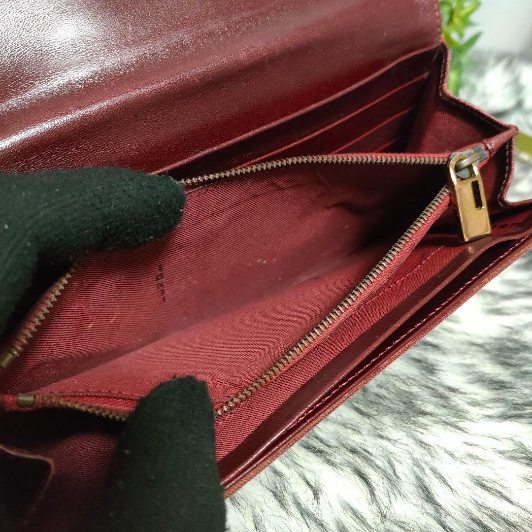 FENDI 長財布 ズッカ レッド フェンディ 財布 ズッキーノ FF ボルドー