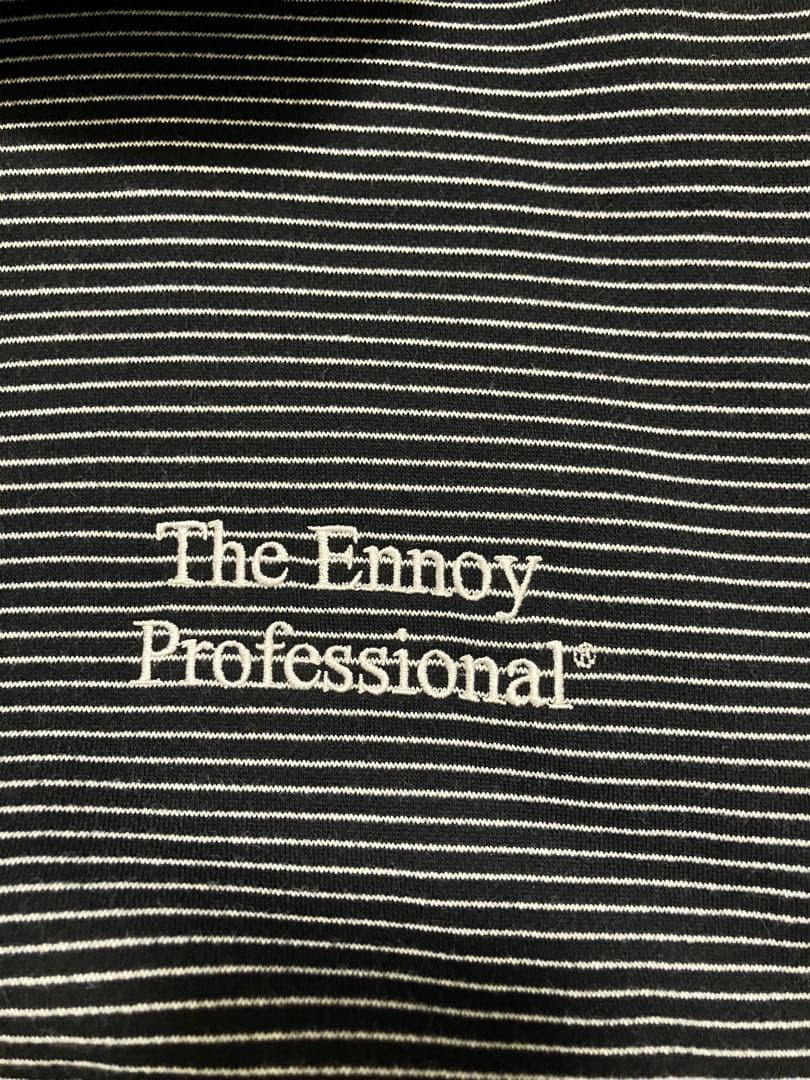 トップス ennoy BORDER HOODIE SWEAT BLACK M