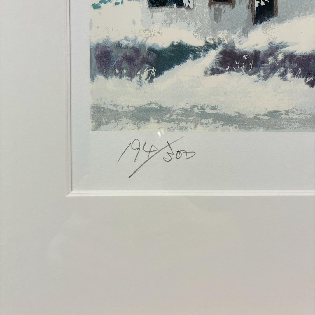 美品 小田切訓「雪のノイシュバンシュタイン城」シルクスクリーン 直筆