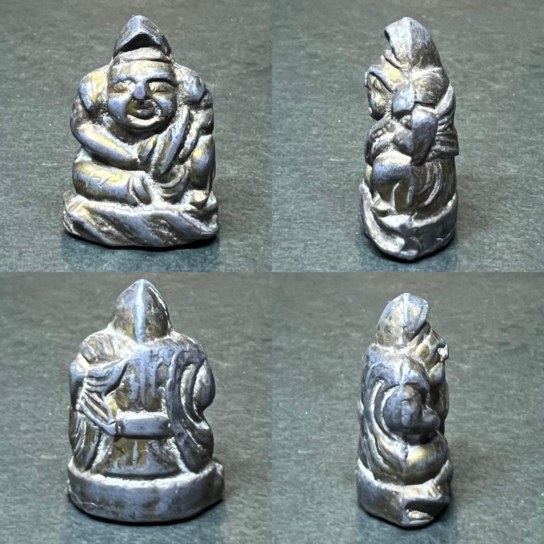 ◎古道具 庵々◎江戸時代後期 古銅製 恵比寿像 懐中仏◎神像豆