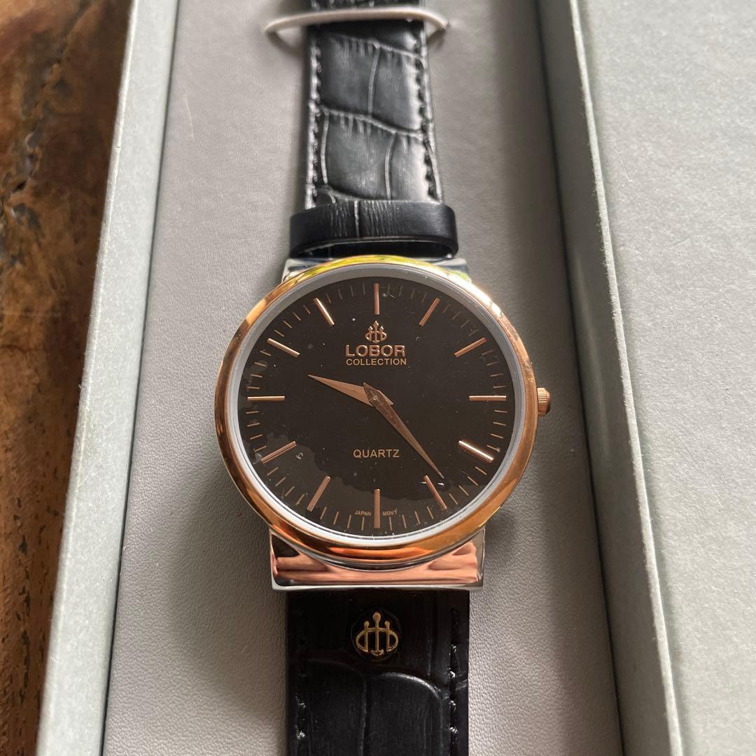 【未使用】LOBOR 腕時計 ブラックレザー