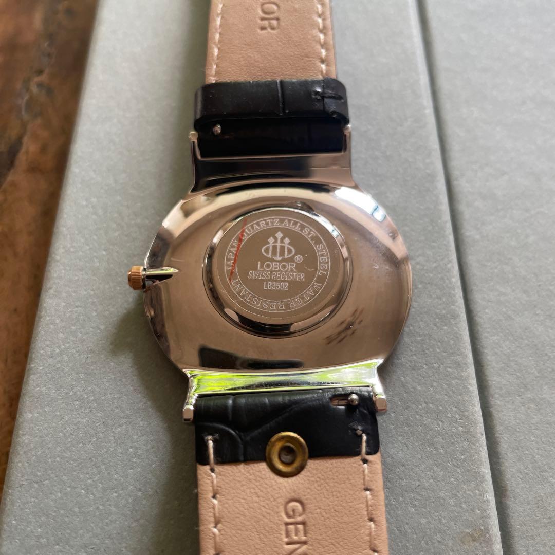 【未使用】LOBOR 腕時計 ブラックレザー