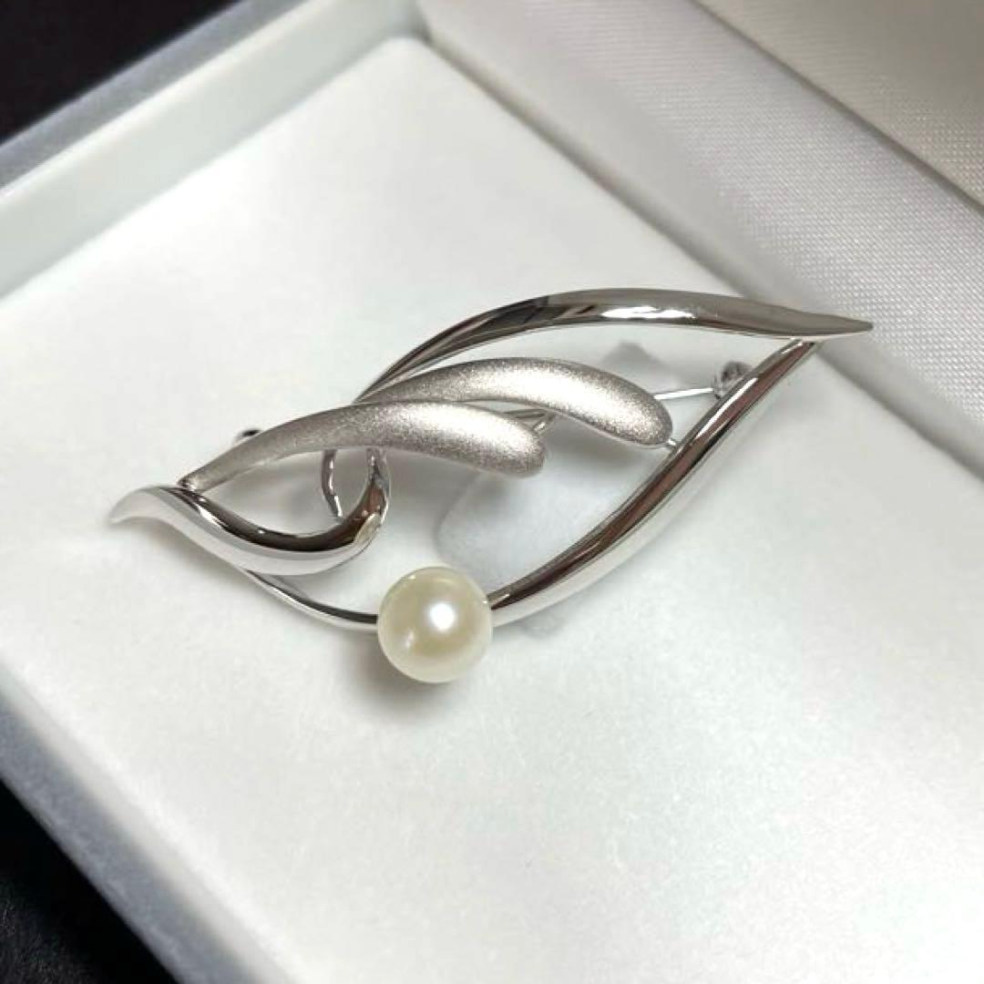 パールブローチ あこや真珠 本真珠 入学式 卒業式 コサージュ シルバー
