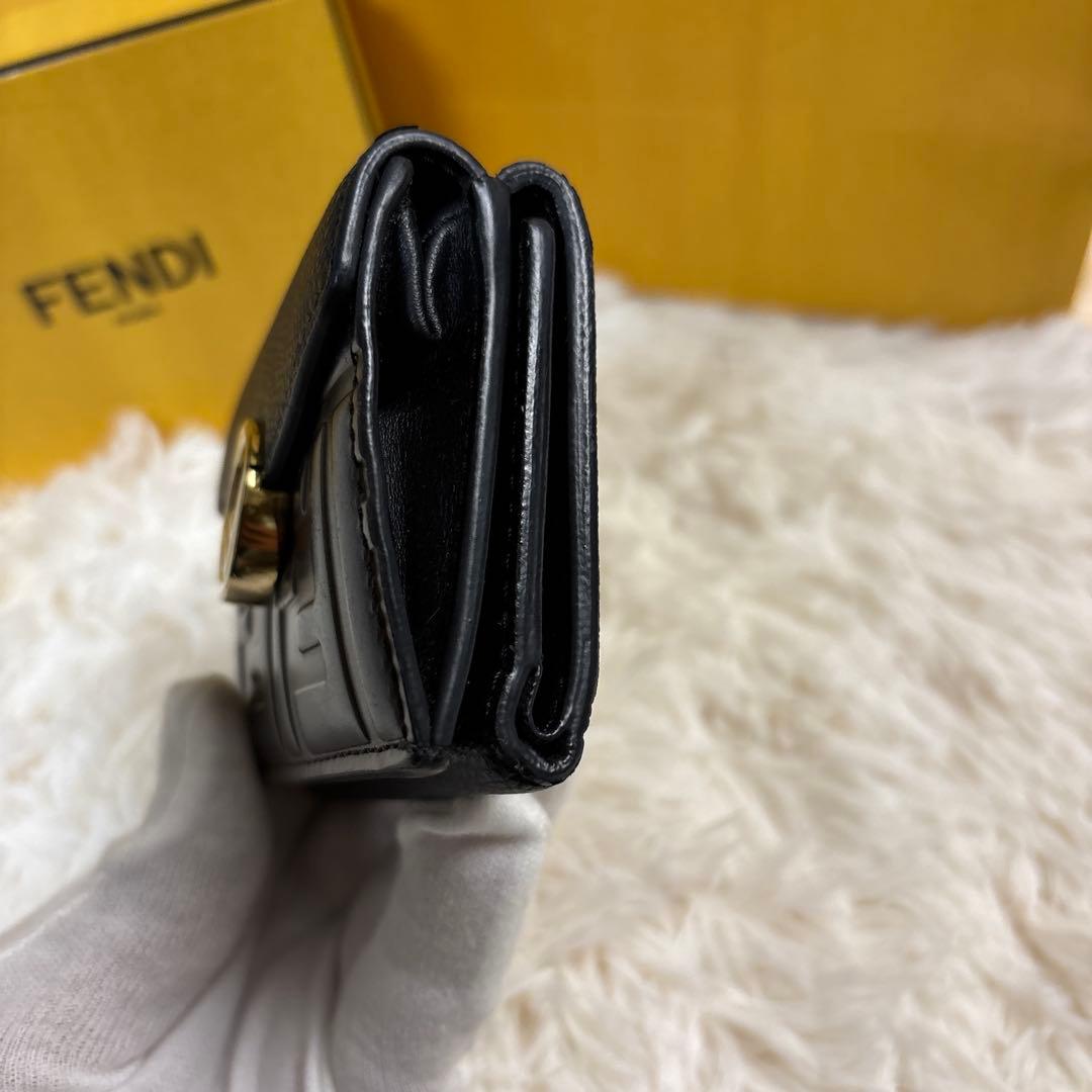 FENDI 三つ折り財布 ブラウン/ブラック 超 安い