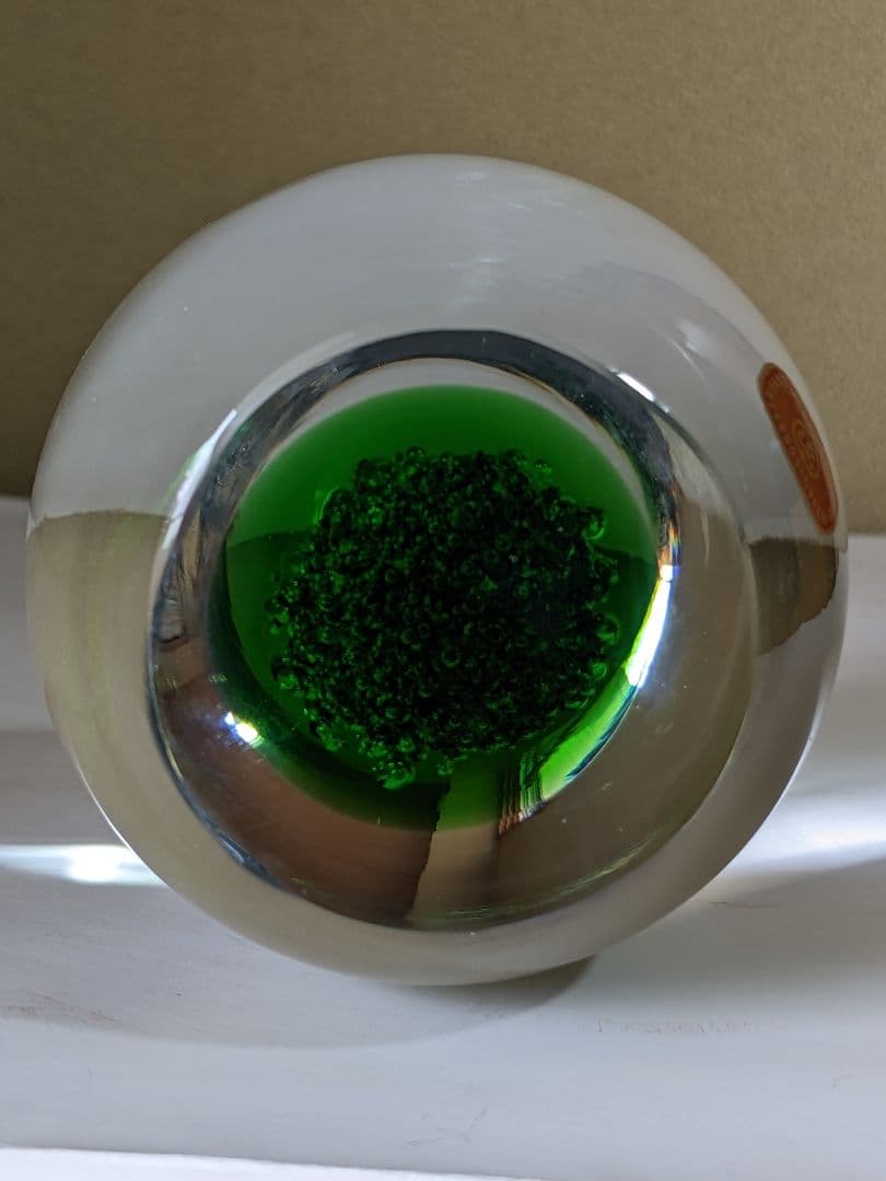 ♢ヴィンテージ物 チェコスロバキア ガラス工芸 ペーパーウェイト 置物