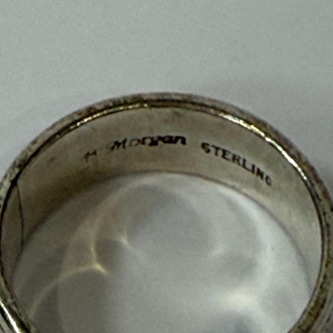 ナバホ族 ブルースモーガン作 スタンプワークリング インディアンジュエリー15号