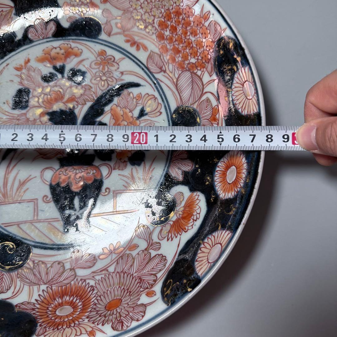 元禄伊万里　古伊万里　色絵菊花瓶文皿　約28cm　古美術　豪商旧蔵　圧倒的存在感