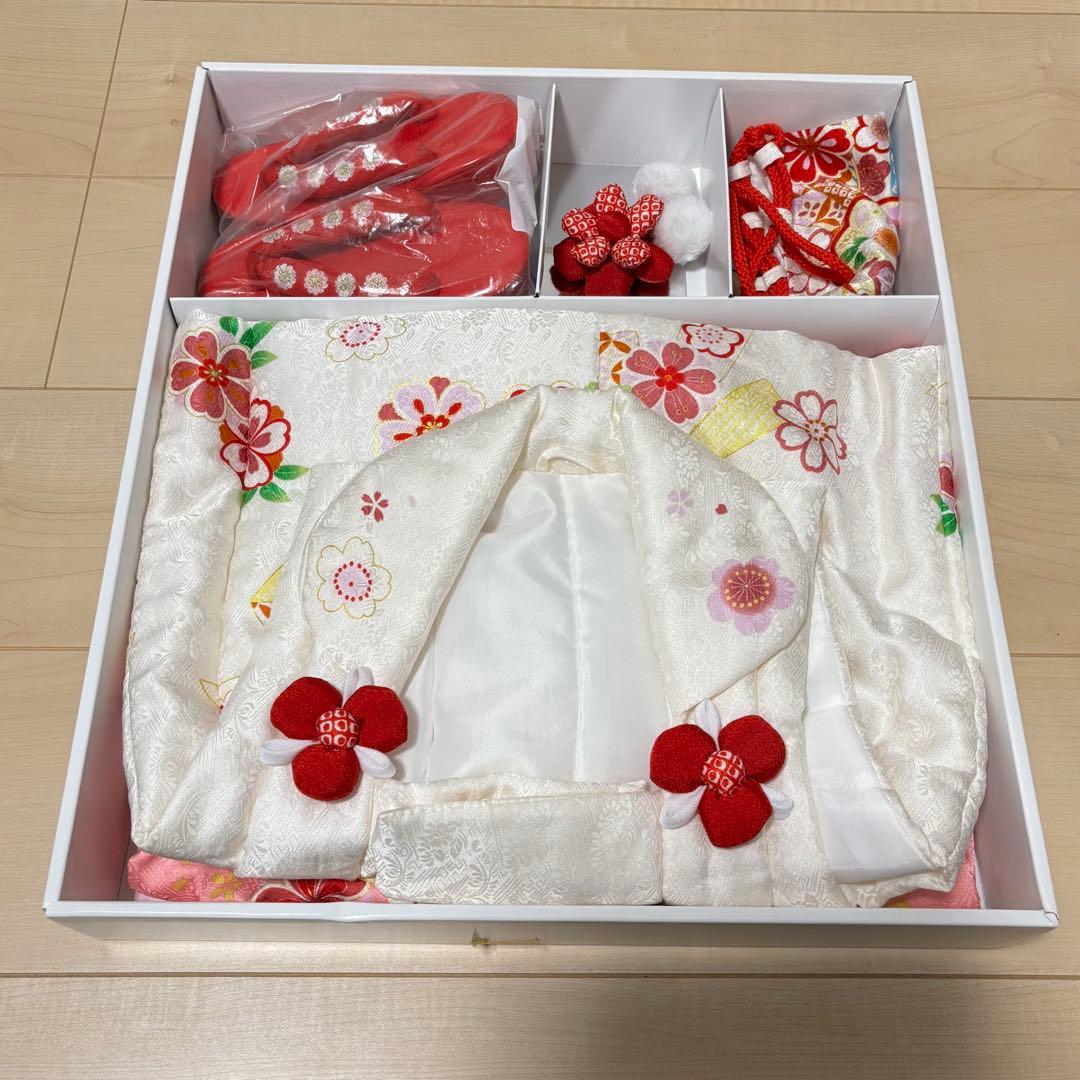 七五三　3歳　被布セット　京都花ひめ　着物未使用　着用画像あり