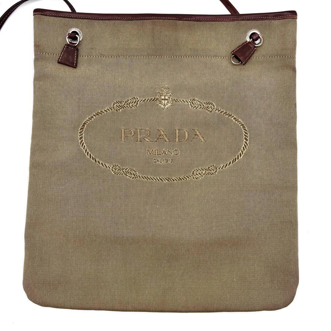 美品✨ PRADA ロゴジャガード キャンバス サコッシュ ショルダーバッグ