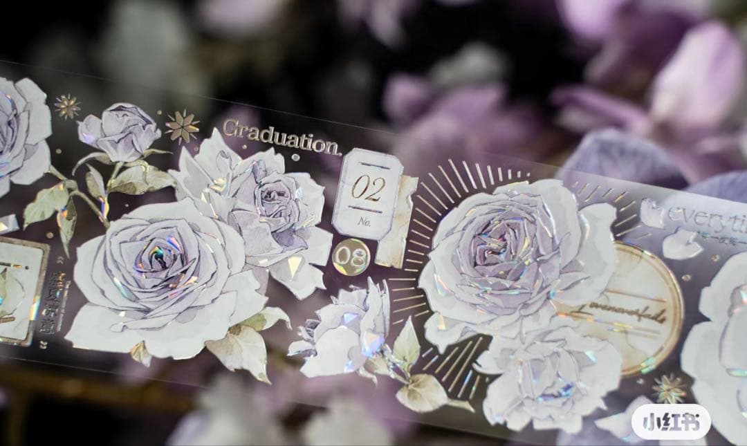 海外マスキングテープ巻売り 花和傘 フラワー 人物マスキングテープ