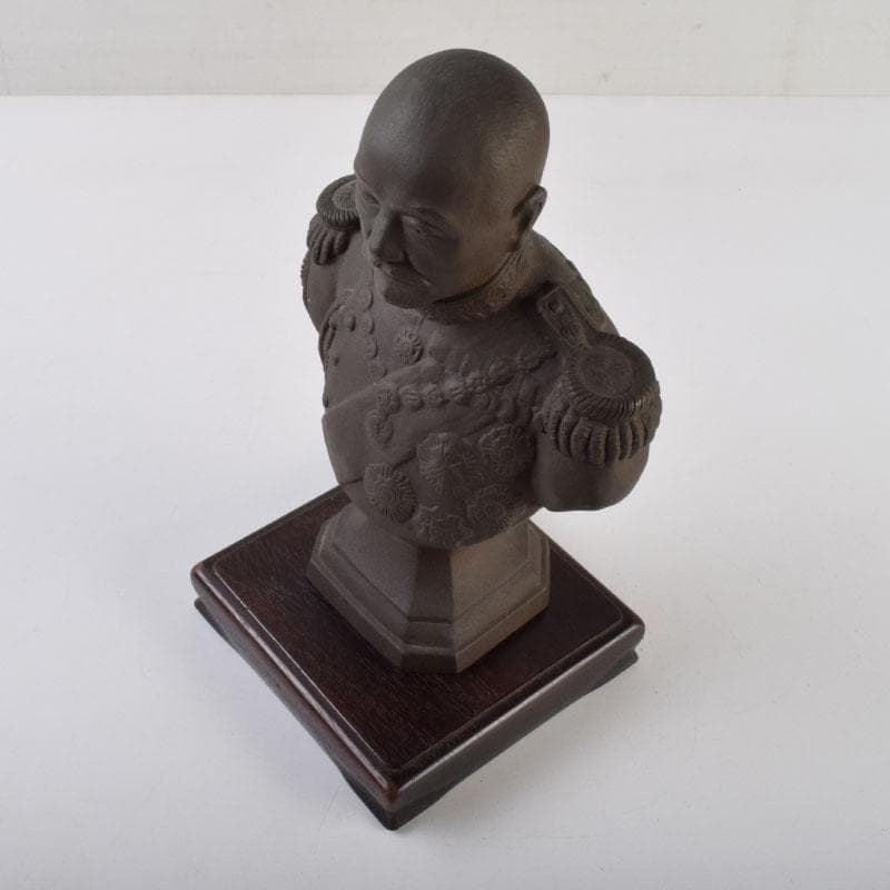 彫刻家 山本瑞雲作 玉定鋳 ブロンズ 東郷元帥像 高さ約23.5