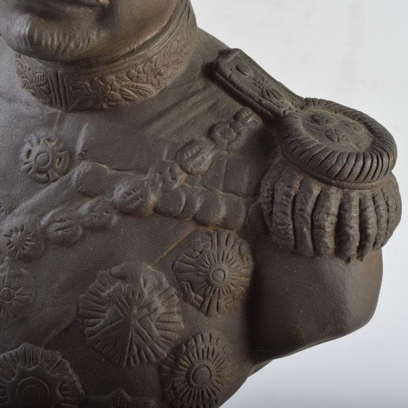 彫刻家 山本瑞雲作 玉定鋳 ブロンズ 東郷元帥像 高さ約23.5cm V8960