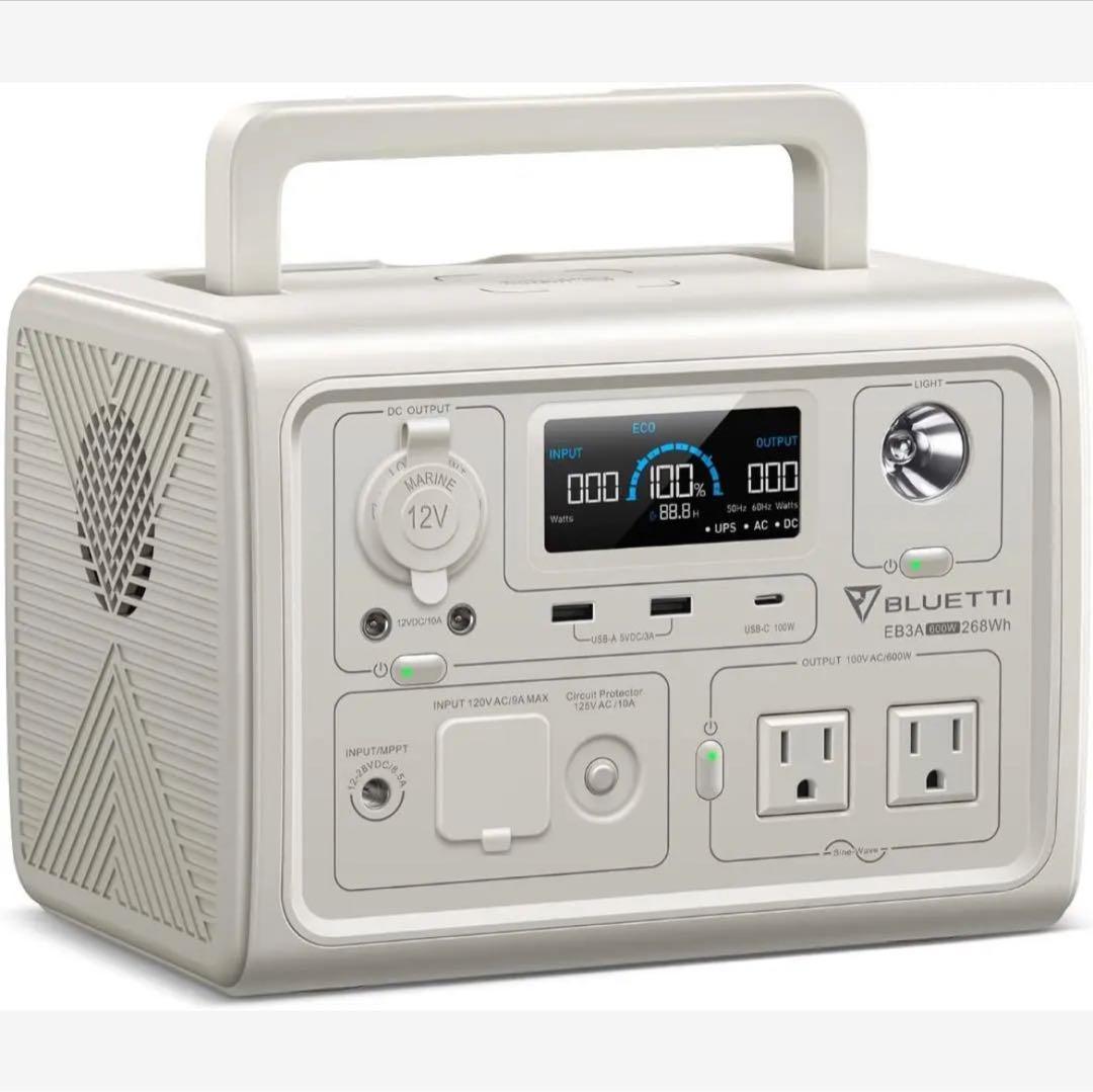 【再値下げ】BLUETTI/ポータブル電源(白) EB3A 268Wh/600W