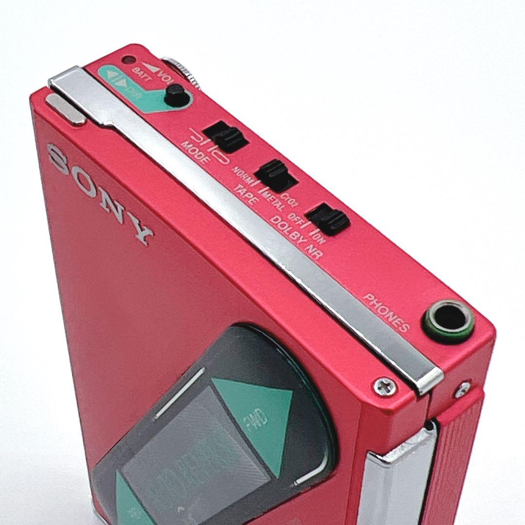 超美品・動作品】 SONY WM-102 ウォークマン 希少色 レッド - メルカリ