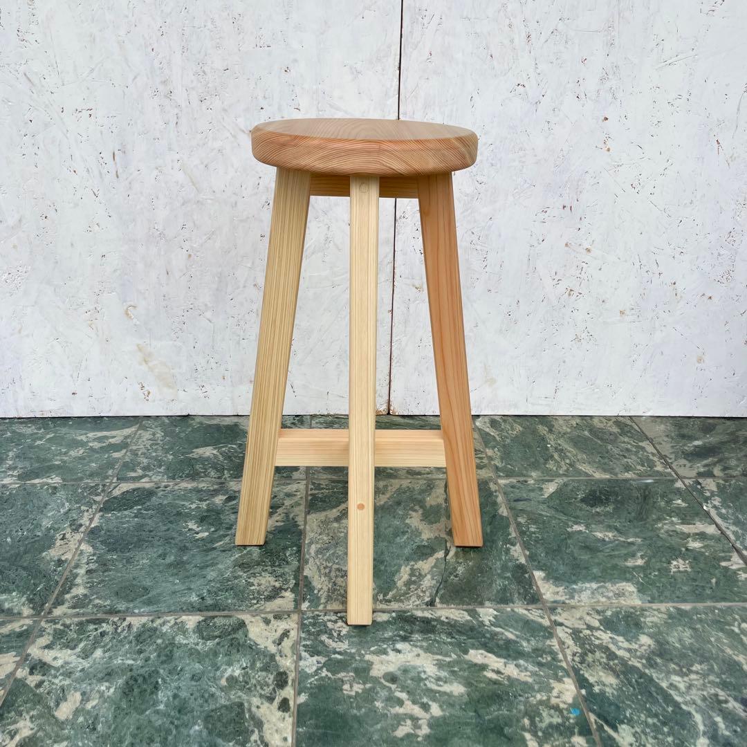 専用出品　国産ひのき　木製スツール　丸椅子　カウンターチェアー