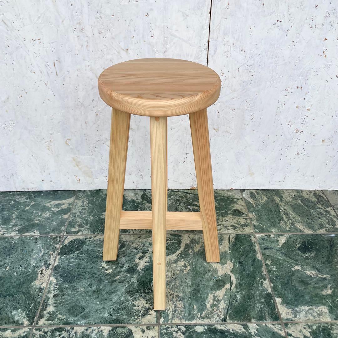 専用出品　国産ひのき　木製スツール　丸椅子　カウンターチェアー