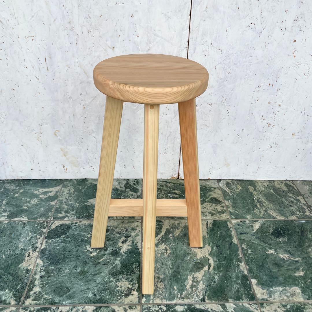 専用出品　国産ひのき　木製スツール　丸椅子　カウンターチェアー