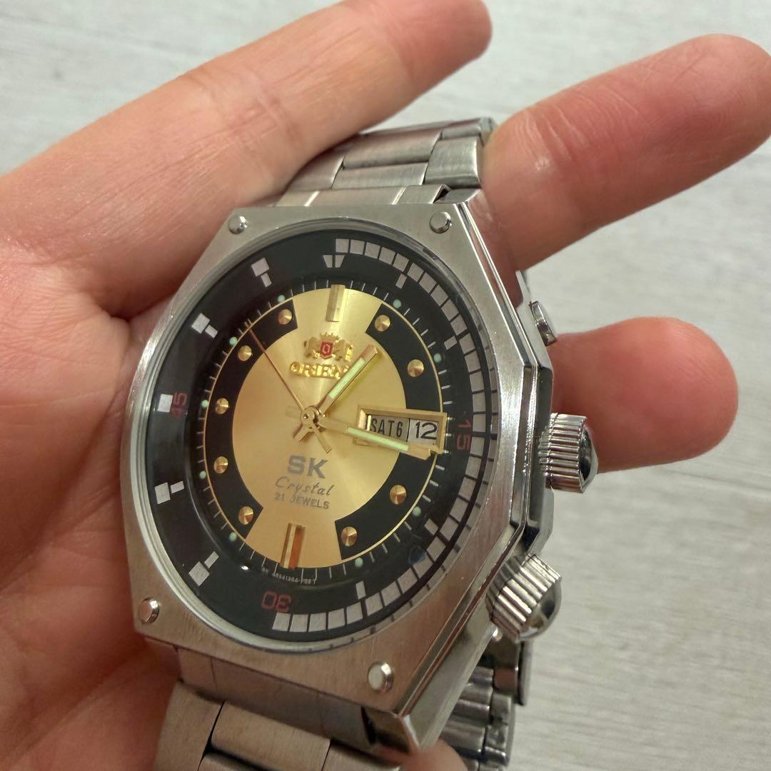 ORIENT SK 自動巻き腕時計 ゴールド/ブラック　稼働品