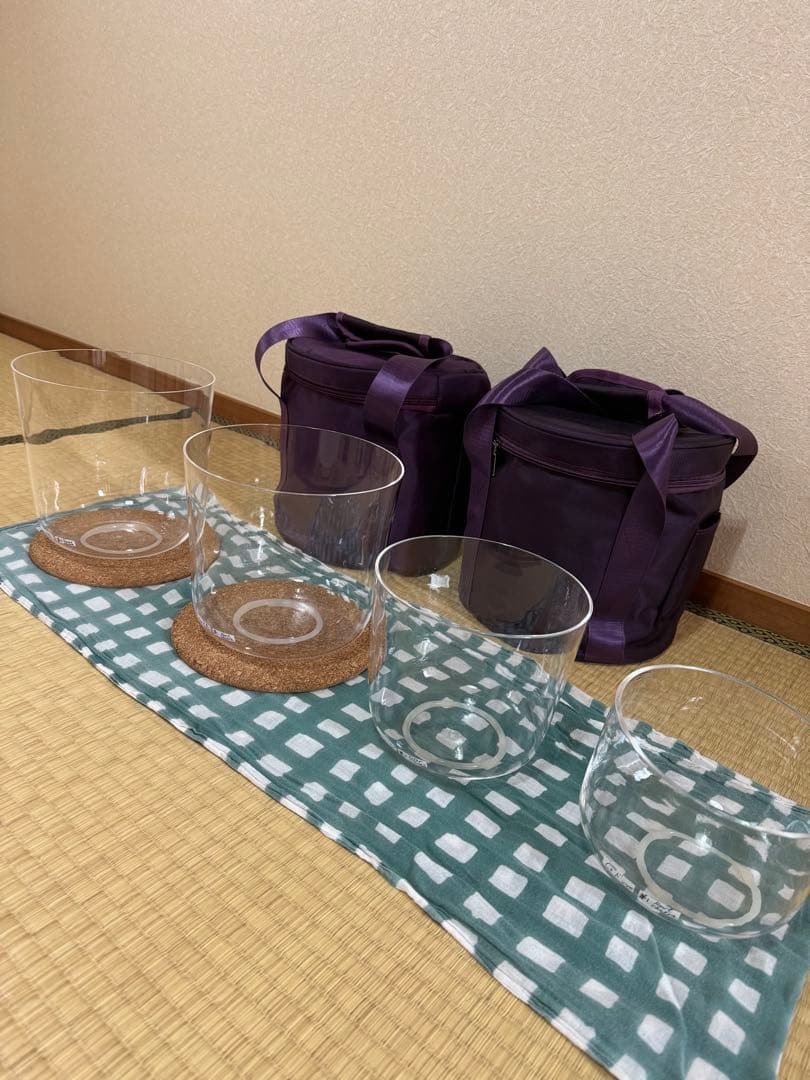 【マレット無】クリアタイプのクリスタルボウルとバッグ